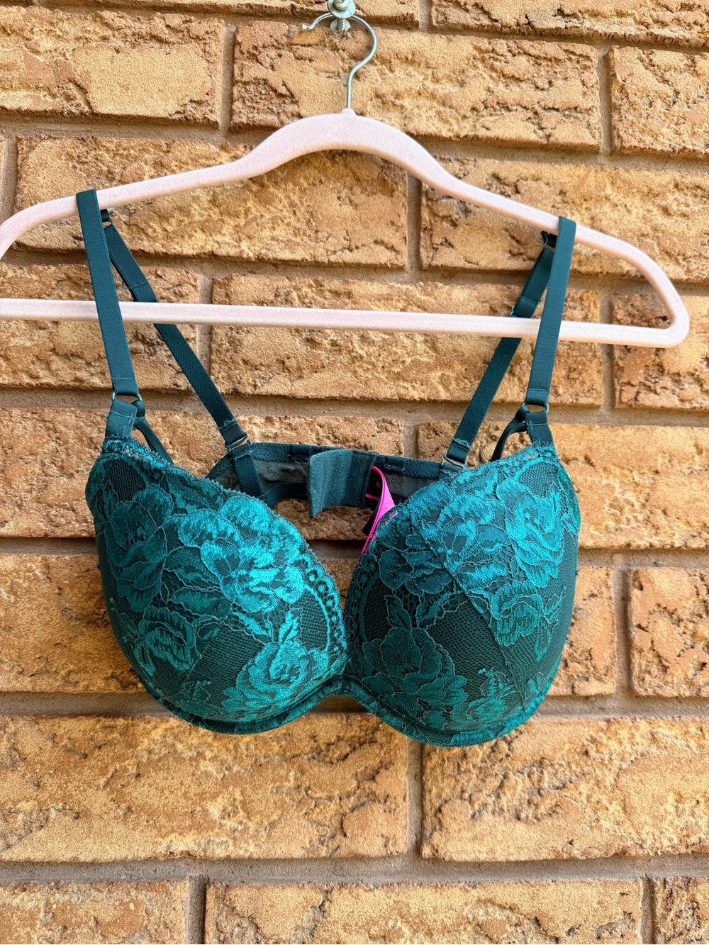 4/$25 • La Senza Beyond Sexy Malachite Green Floral Lace Bra